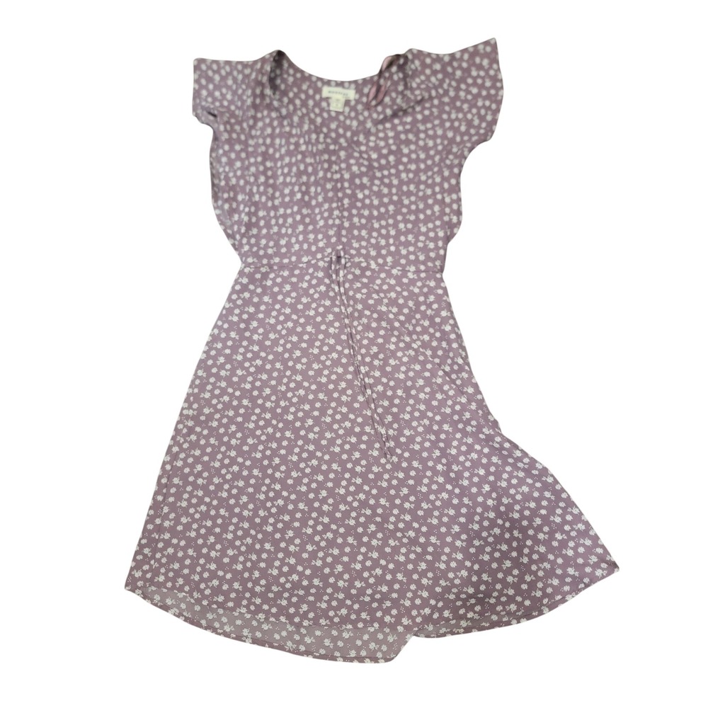 Monteau Los Angeles‎ Womens Small Purple Ditsy Floral V-Neck Mini Dress 59887